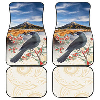 New Zealand Mount Taranaki Landscape Car Mats Kokako Bird Polynesian Style
