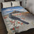 New Zealand Mount Taranaki Landscape Quilt Bed Set Kokako Bird Polynesian Style