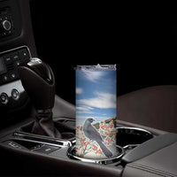 New Zealand Mount Taranaki Landscape Skinny Tumbler Kokako Bird Polynesian Style LT05 - Polynesian Pride