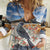 New Zealand Mount Taranaki Landscape Women Casual Shirt Kokako Bird Polynesian Style