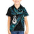 New Zealand Aotearoa Family Matching Puletasi and Hawaiian Shirt Maori Manaia Paua Shell Glitter Turquoise