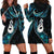 New Zealand Aotearoa Hoodie Dress Maori Manaia Paua Shell Glitter Turquoise