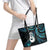 New Zealand Aotearoa Leather Tote Bag Maori Manaia Paua Shell Glitter Turquoise