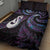 New Zealand Aotearoa Quilt Bed Set Maori Manaia Paua Shell Glitter Purple