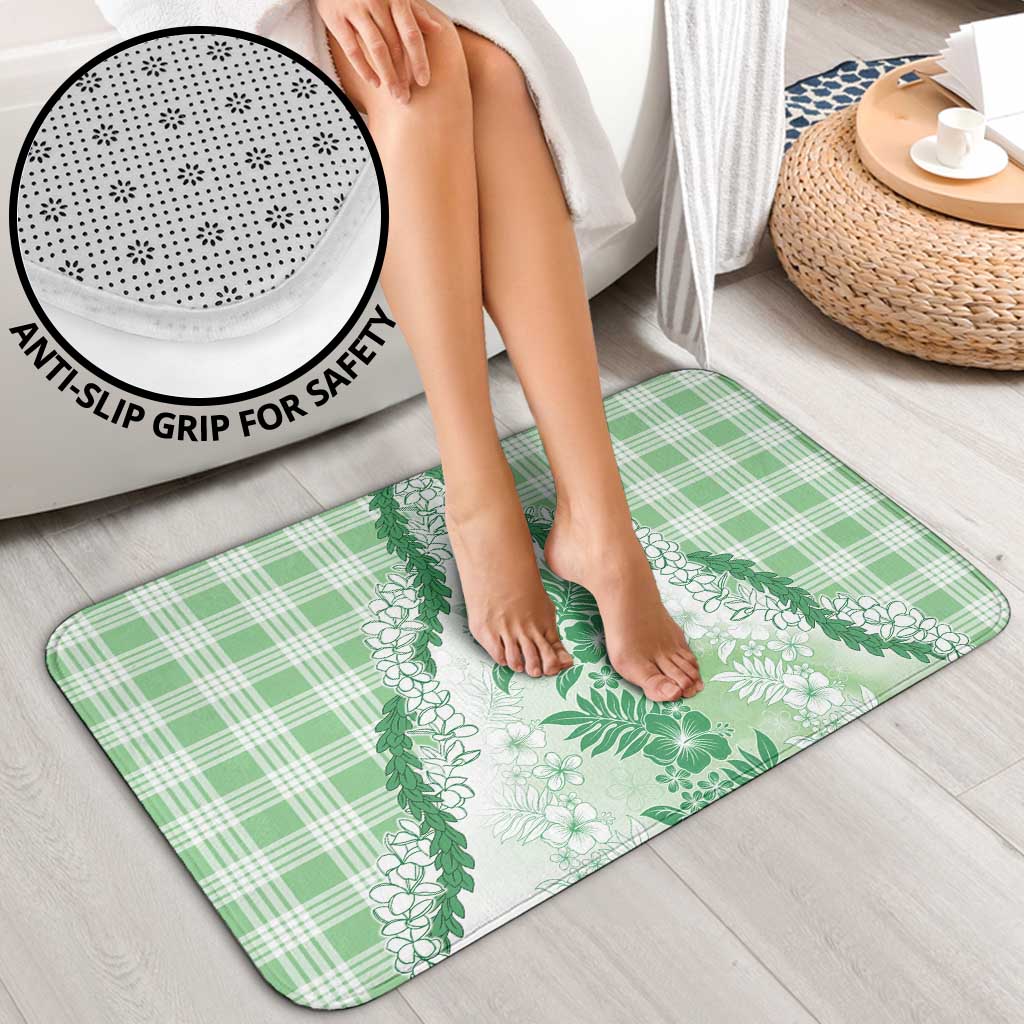 Aloha Hawaii Palaka Bathroom Set Green Plumeria Lei - Polynesian Pride