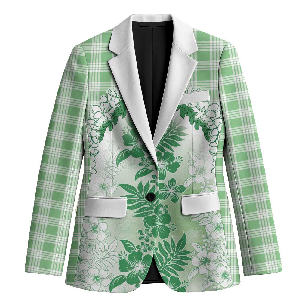 Aloha Hawaii Palaka Blazer Green Plumeria Lei - Polynesian Pride