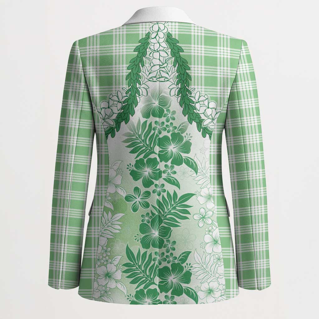 Aloha Hawaii Palaka Blazer Green Plumeria Lei - Polynesian Pride