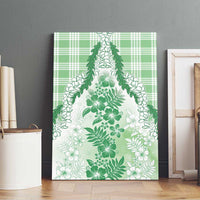 Aloha Hawaii Palaka Canvas Wall Art Green Plumeria Lei - Polynesian Pride