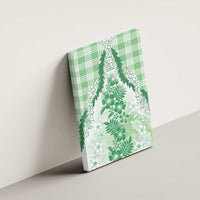 Aloha Hawaii Palaka Canvas Wall Art Green Plumeria Lei - Polynesian Pride