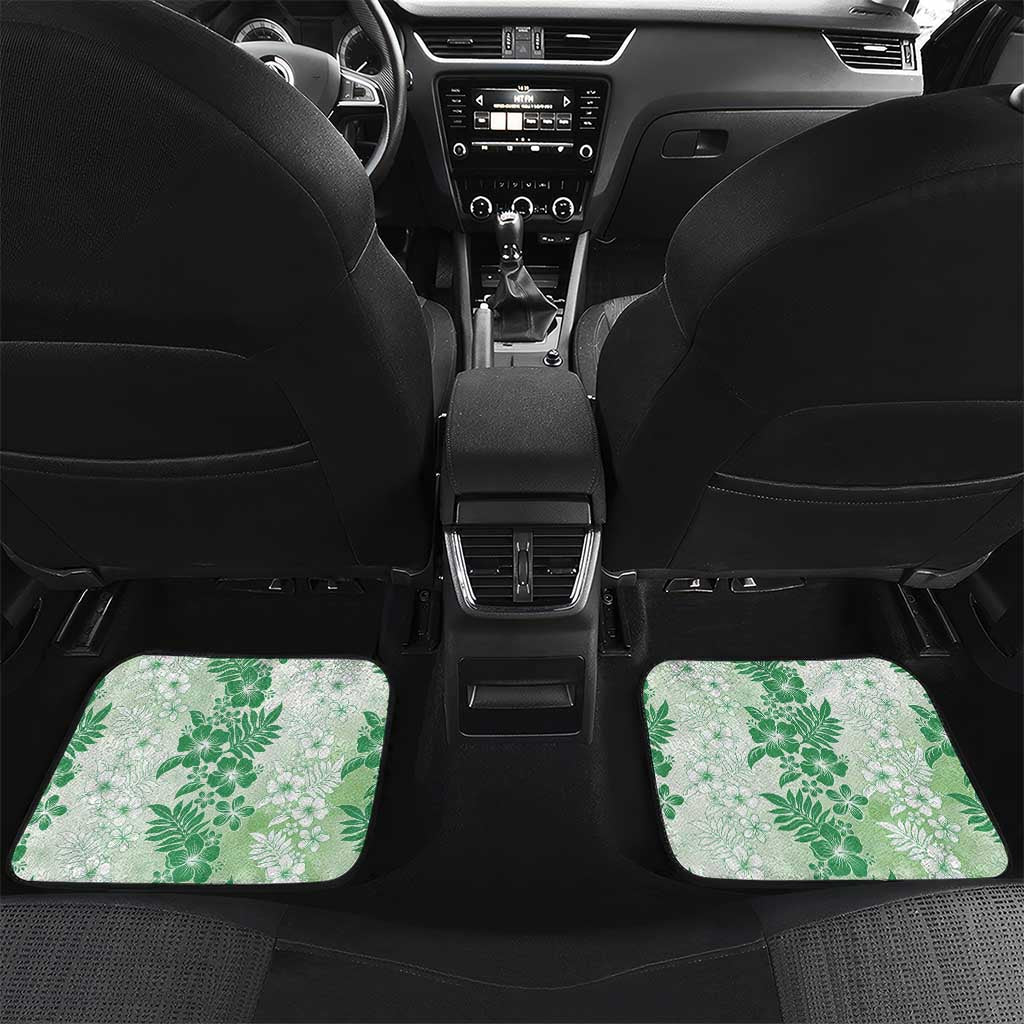 Aloha Hawaii Palaka Car Mats Green Plumeria Lei - Polynesian Pride