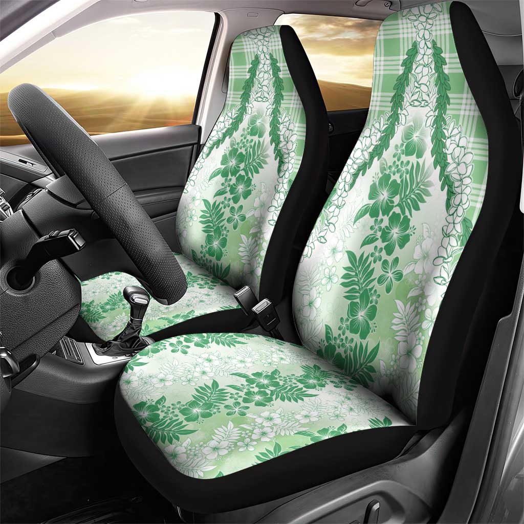 Aloha Hawaii Palaka Car Seat Cover Green Plumeria Lei - Polynesian Pride
