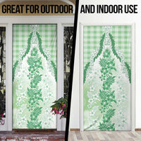 Aloha Hawaii Palaka Door Cover Green Plumeria Lei - Polynesian Pride