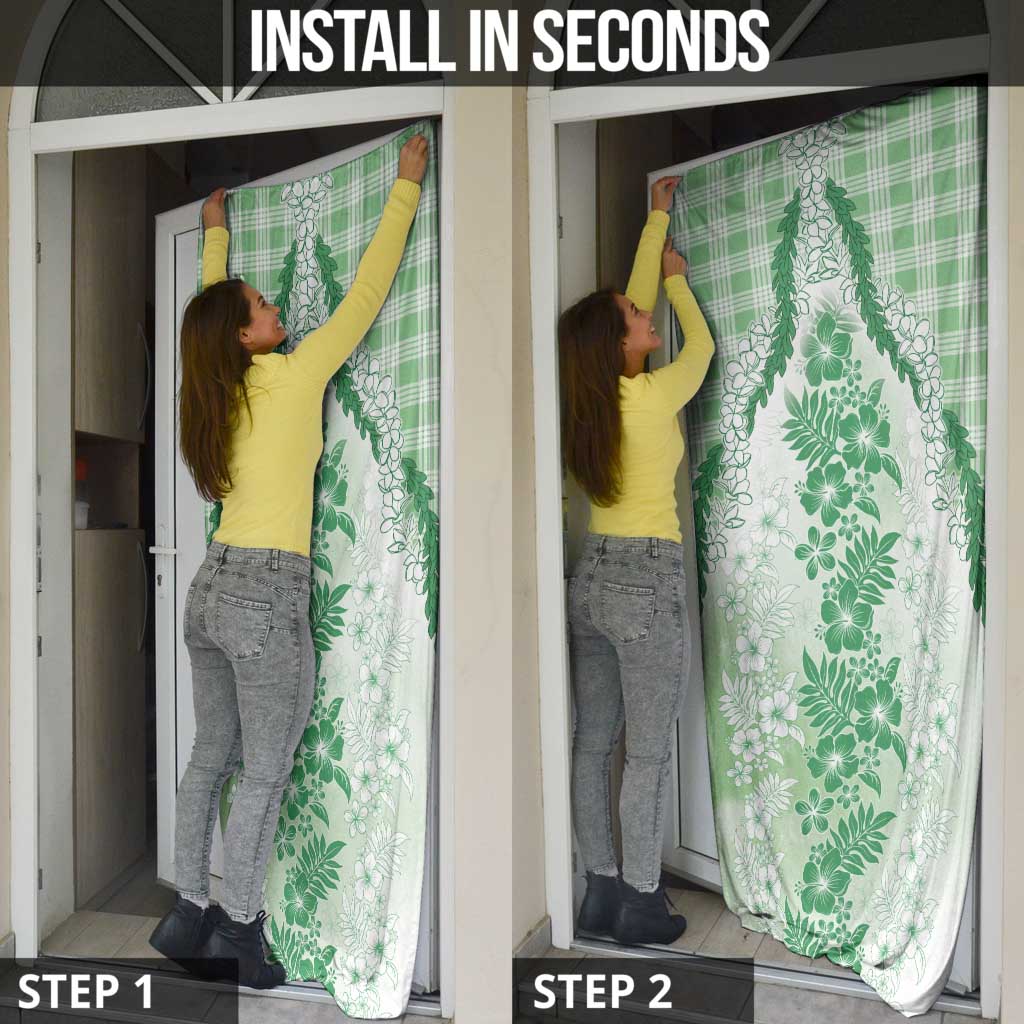 Aloha Hawaii Palaka Door Cover Green Plumeria Lei - Polynesian Pride