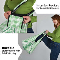 Aloha Hawaii Palaka Grocery Bag Green Plumeria Lei - Polynesian Pride