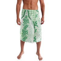 Aloha Hawaii Palaka Lavalava Green Plumeria Lei - Polynesian Pride