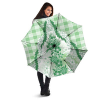 Aloha Hawaii Palaka Umbrella Green Plumeria Lei - Polynesian Pride