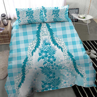 Aloha Hawaii Palaka Bedding Set Blue Plumeria Lei - Polynesian Pride