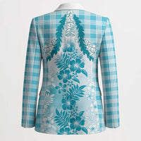 Aloha Hawaii Palaka Blazer Blue Plumeria Lei - Polynesian Pride