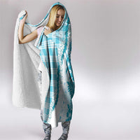 Aloha Hawaii Palaka Hooded Blanket Blue Plumeria Lei - Polynesian Pride