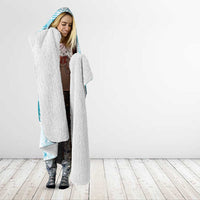 Aloha Hawaii Palaka Hooded Blanket Blue Plumeria Lei - Polynesian Pride