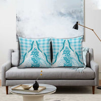 Aloha Hawaii Palaka Pillow Cover Blue Plumeria Lei - Polynesian Pride