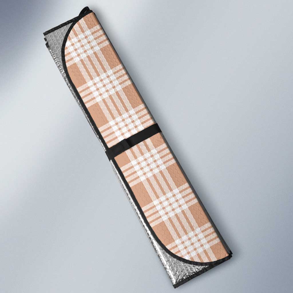 Aloha Hawaii Palaka Auto Sun Shade Beige Plumeria Lei - Polynesian Pride