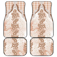 Aloha Hawaii Palaka Car Mats Beige Plumeria Lei - Polynesian Pride