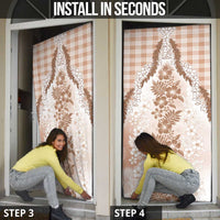 Aloha Hawaii Palaka Door Cover Beige Plumeria Lei - Polynesian Pride