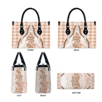 Aloha Hawaii Palaka Leather Bag Beige Plumeria Lei - Polynesian Pride