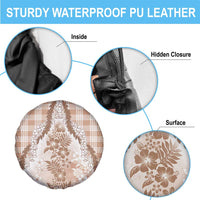 Aloha Hawaii Palaka Spare Tire Cover Beige Plumeria Lei - Polynesian Pride