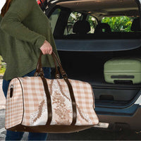 Aloha Hawaii Palaka Travel Bag Beige Plumeria Lei - Polynesian Pride