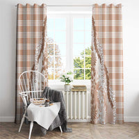 Aloha Hawaii Palaka Window Curtain Beige Plumeria Lei - Polynesian Pride