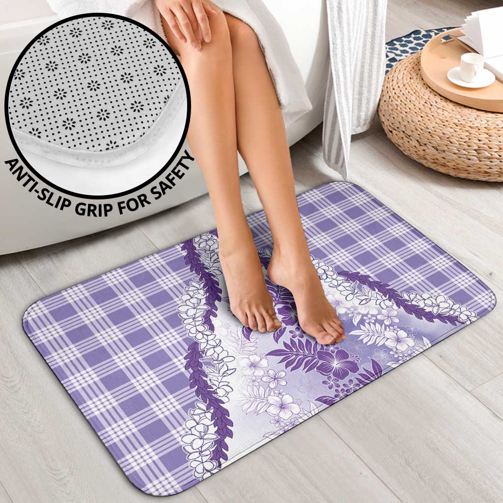 Aloha Hawaii Palaka Bathroom Set Purple Plumeria Lei - Polynesian Pride