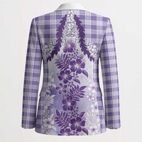Aloha Hawaii Palaka Blazer Purple Plumeria Lei - Polynesian Pride