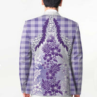 Aloha Hawaii Palaka Blazer Purple Plumeria Lei - Polynesian Pride