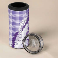 Aloha Hawaii Palaka 4 in 1 Can Cooler Tumbler Purple Plumeria Lei - Polynesian Pride