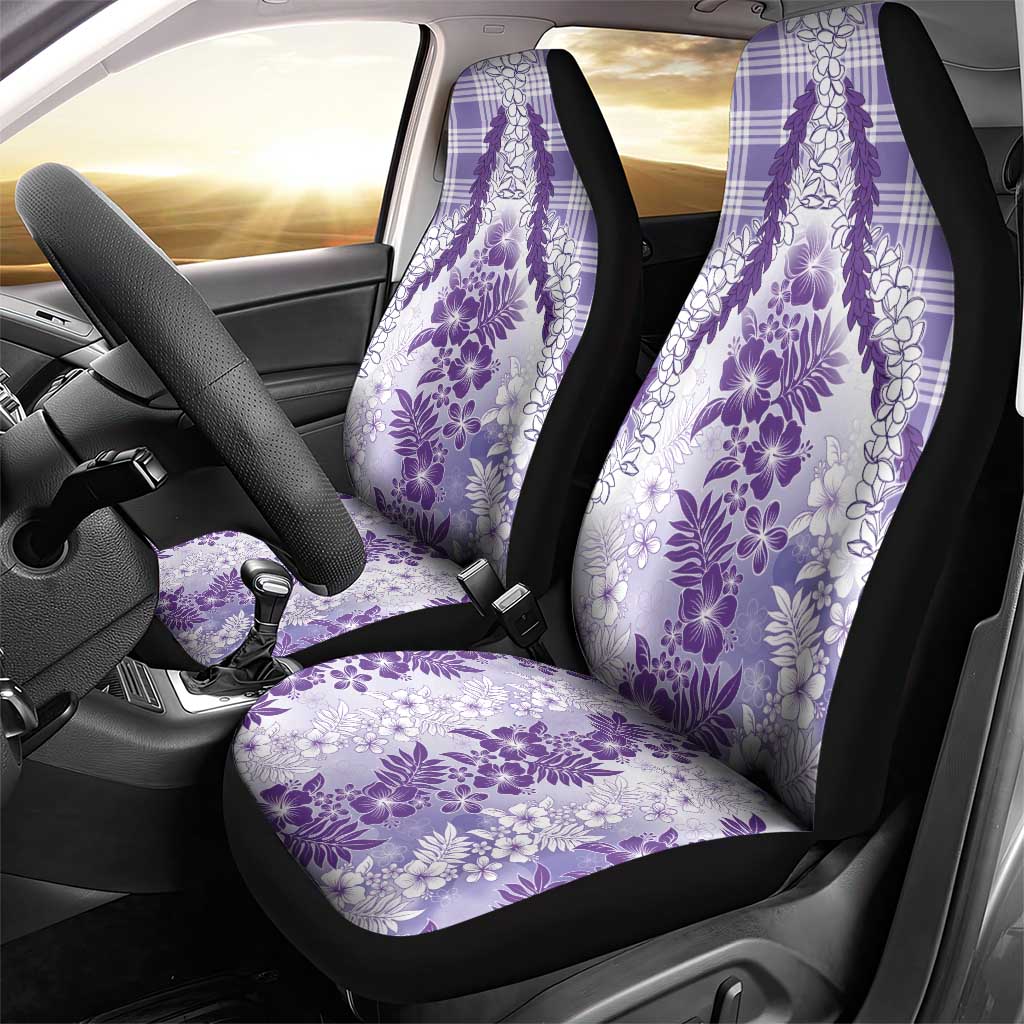Aloha Hawaii Palaka Car Seat Cover Purple Plumeria Lei - Polynesian Pride