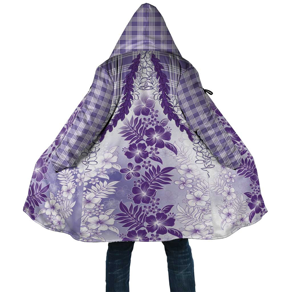 Aloha Hawaii Palaka Cloak Purple Plumeria Lei - Polynesian Pride