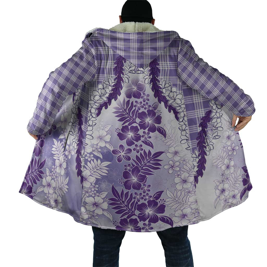 Aloha Hawaii Palaka Cloak Purple Plumeria Lei - Polynesian Pride