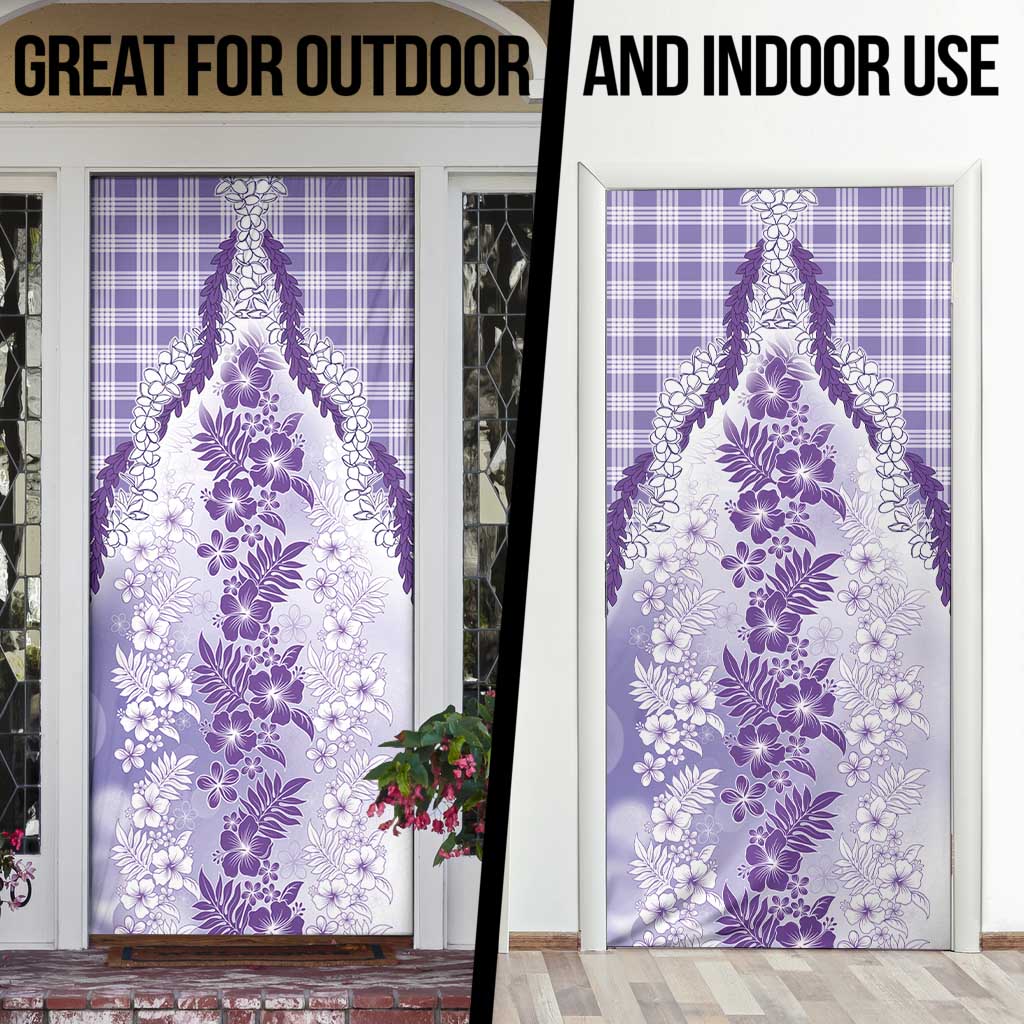 Aloha Hawaii Palaka Door Cover Purple Plumeria Lei - Polynesian Pride
