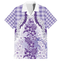 Aloha Hawaii Palaka Hawaiian Shirt Purple Plumeria Lei - Polynesian Pride