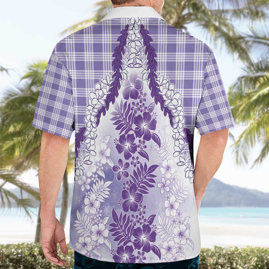 Aloha Hawaii Palaka Hawaiian Shirt Purple Plumeria Lei - Polynesian Pride