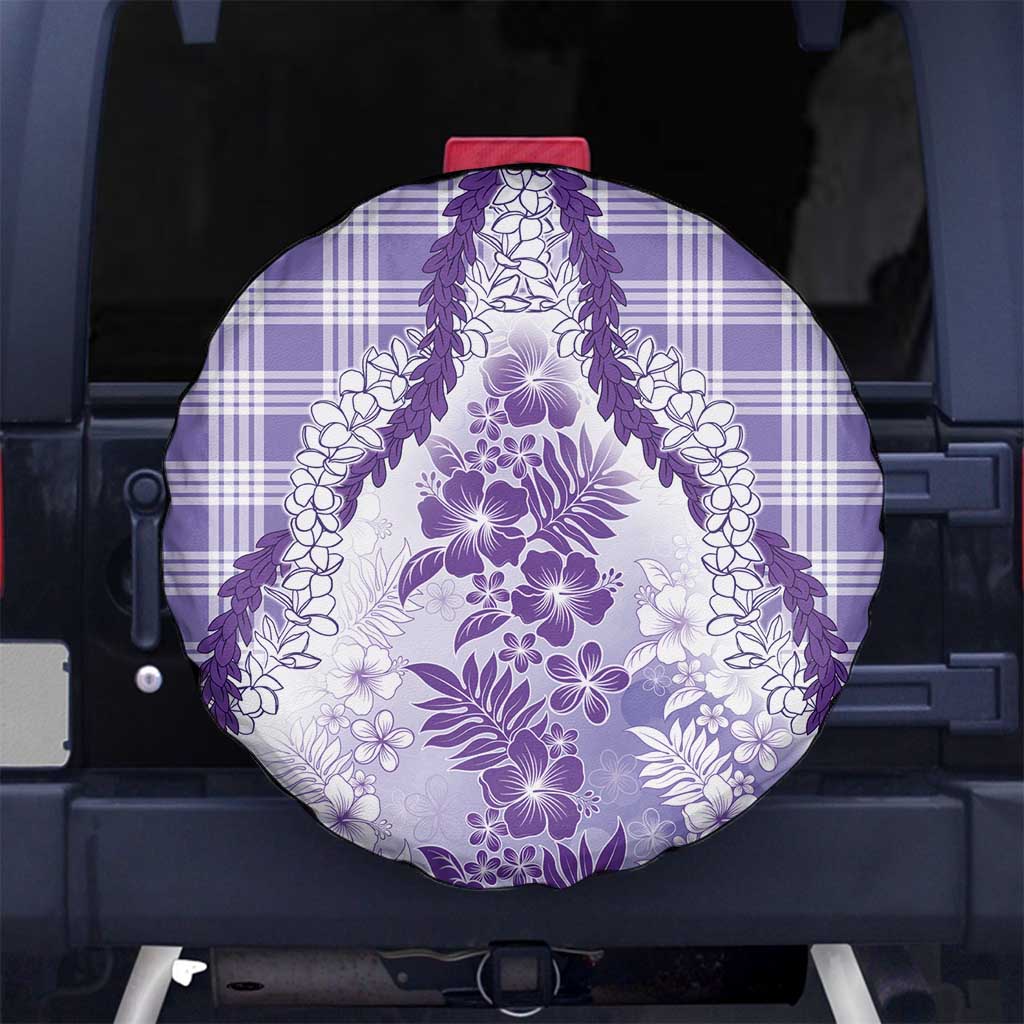 Aloha Hawaii Palaka Spare Tire Cover Purple Plumeria Lei - Polynesian Pride