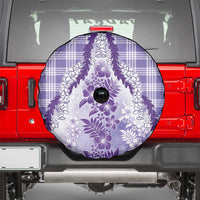 Aloha Hawaii Palaka Spare Tire Cover Purple Plumeria Lei - Polynesian Pride