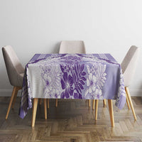 Aloha Hawaii Palaka Tablecloth Purple Plumeria Lei - Polynesian Pride