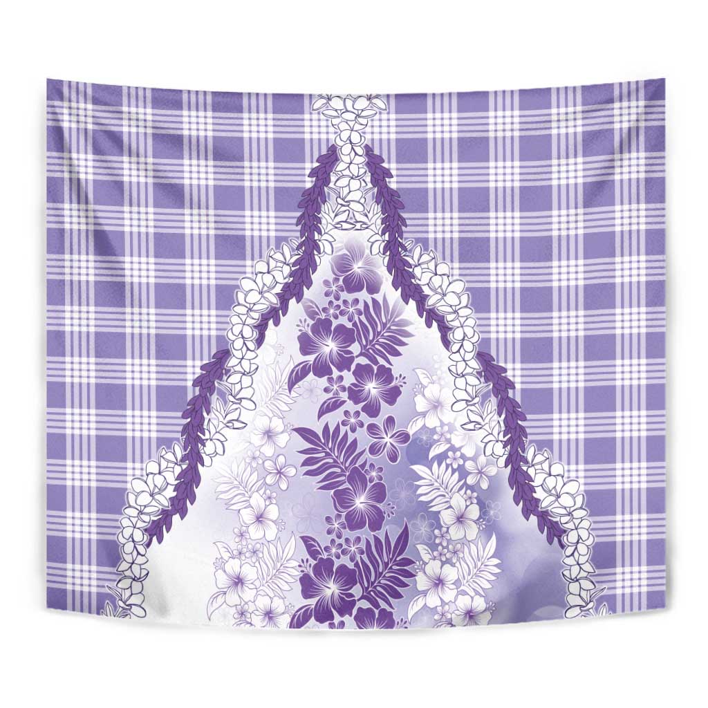 Aloha Hawaii Palaka Tapestry Purple Plumeria Lei - Polynesian Pride