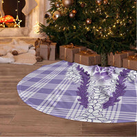 Aloha Hawaii Palaka Tree Skirt Purple Plumeria Lei - Polynesian Pride