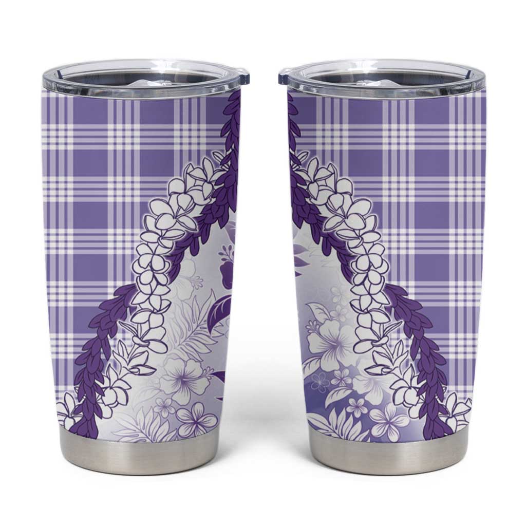 Aloha Hawaii Palaka Tumbler Cup Purple Plumeria Lei - Polynesian Pride