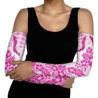 Aloha Hawaii Palaka Arm Sleeves Pink Plumeria Lei - Polynesian Pride