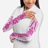 Aloha Hawaii Palaka Arm Sleeves Pink Plumeria Lei - Polynesian Pride